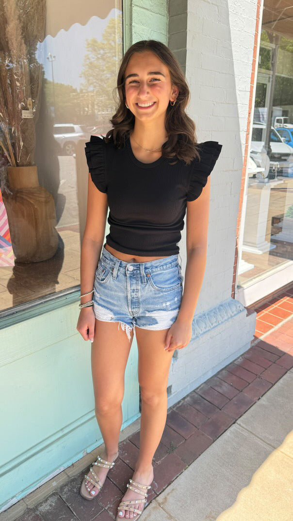 Ruffle Sleeve Top