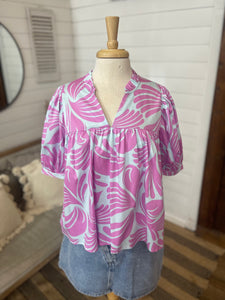 Pink Palms Top