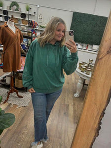 Dark Green Hoodie Top