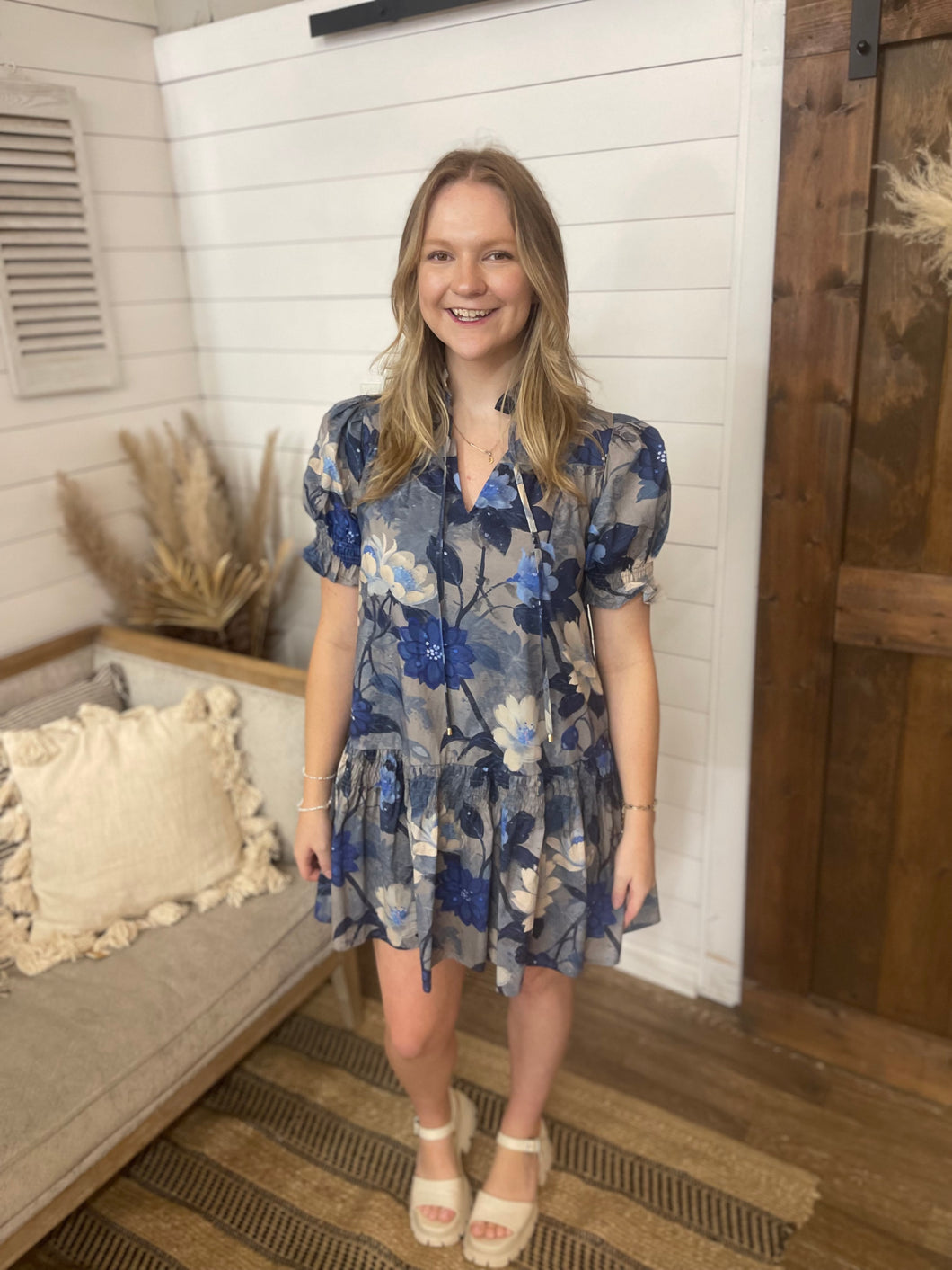 Indigo Florals Dress
