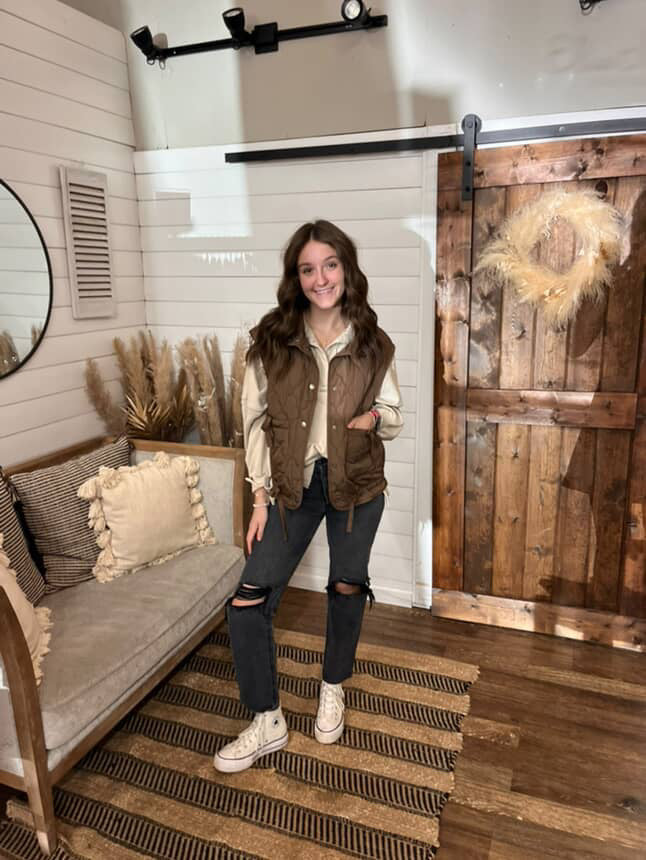 Quilted Bows Puffer Vest