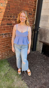 Gingham Blues Top