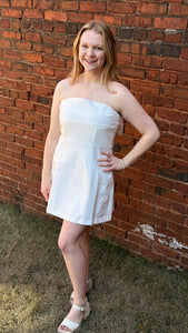 White Strappless Dress