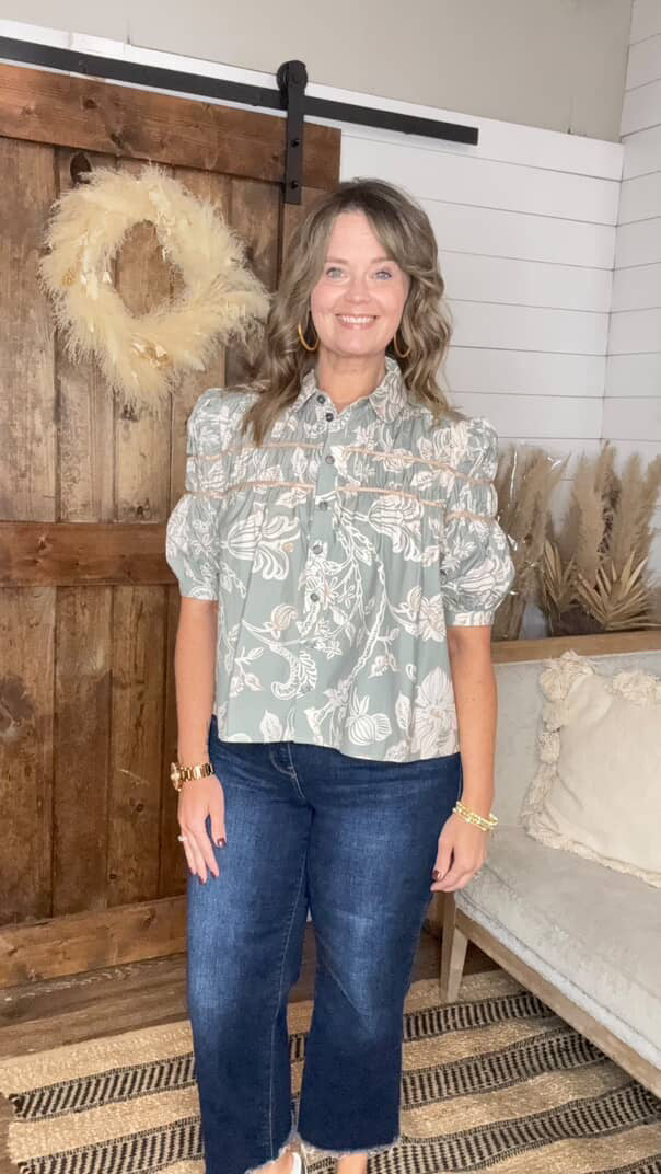 Sage Lillies Top