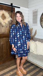 Navy Florals Dress
