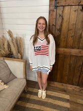 Load image into Gallery viewer, White American Flag Sweater
