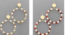 Load image into Gallery viewer, Stone &amp; Pearl Circle Earring
